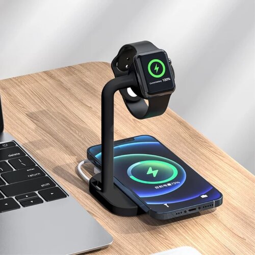  2 in 1 Magnetic Wireless Charger Desktop Black Slike