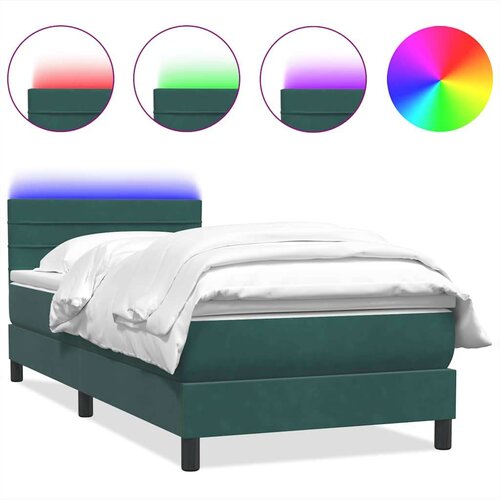 Box Spring krevet s madracem tamnozeleni 80x220 cm bar&amp;scaron;un Slike