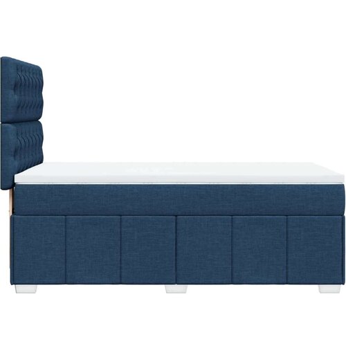 VidaXL Box spring postelja z vzmetnico modra 90x190 cm blago, (21321145) Slike
