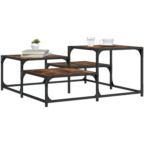 VidaXL Stolić za kavu boja hrasta 87 5x87 5x40 cm konstruirano drvo Slike