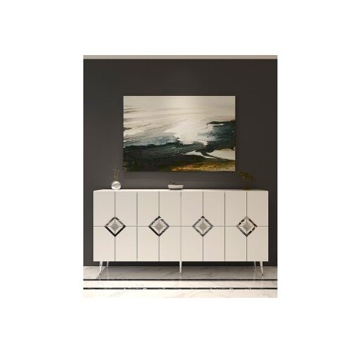 Hanah home komoda robber KB150 white silver Cene