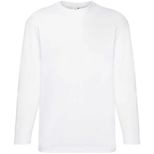 Fruit Of The Loom White Men's Valueweight Long Sleeve T-shirt