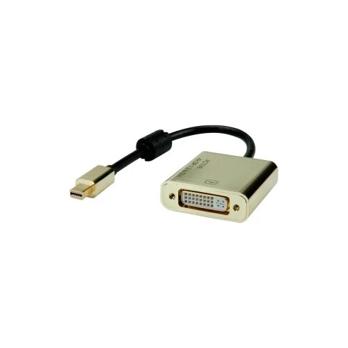Roline Mini-DisplayPort / DVI adapterski kabel mini DisplayPort vtič, DVI-D 24+1-polna vtičnica 0.1 m črna/zlata 12.03.3176 4K UHD DisplayPort kabel, (20418273) Cene