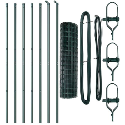 Euro Ograda Set od 2 Zelena Čelik obložen pra&amp;scaron;kom 10 x 1.2 m Slike