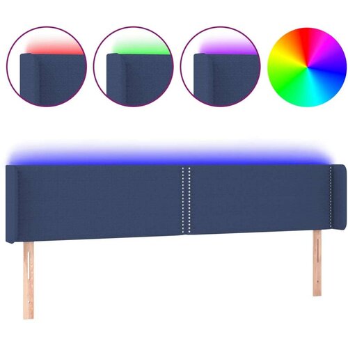  Uzglavlje plavo 203x16x78/88 cm od tkanine Slike