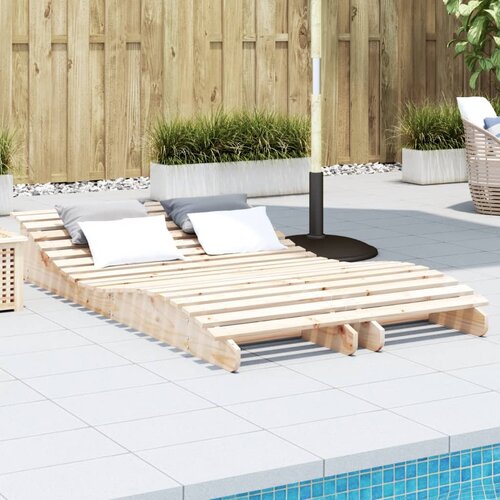 vidaXL Ležalnik 2 kosa 205x60x31,5 cm trdna borovina Cene