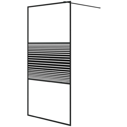 VidaXL Pregrada za tu&amp;scaron; crna 100 x 195 cm s prozirnim staklom ESG Slike