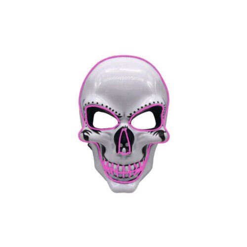  LED maska za noč čarovnic - Skull Pink Cene