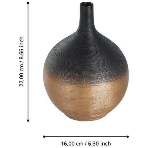 Eglo 421416 - Keramička vaza SARYKSU 22x16 cm crna/zlatna Slike
