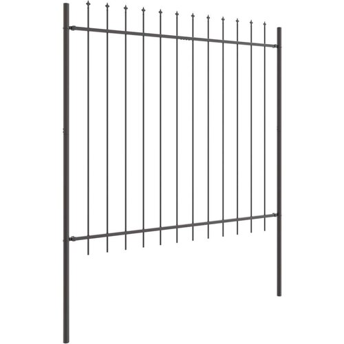  Ograda za vrt s vrhom u obliku koplja siva dimenzija 5 1x1 5 m čelik Slike