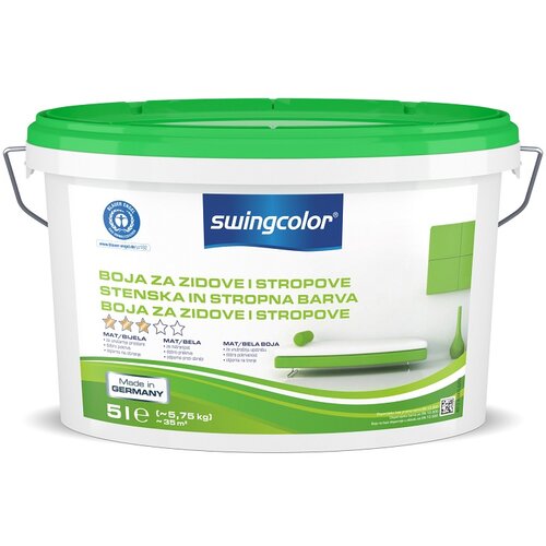 SWINGCOLOR boja za zid (bijele boje, 5 l, mat) Slike