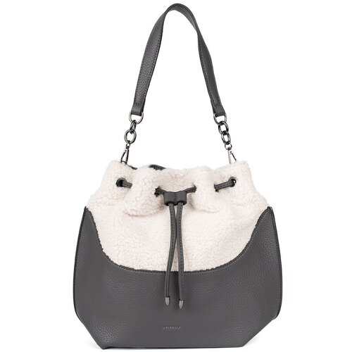 Shelvt Grey women's handbag with lamb fur Cijene