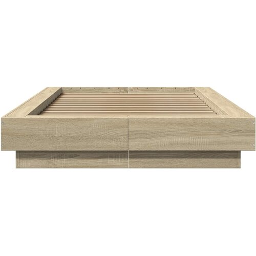  Okvir za krevet boja hrasta 100x200 cm od konstruiranog drva Smeđa 100 x 200 cm Slike