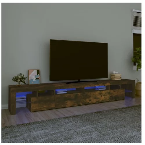  TV omarica z LED lučkami dimljeni hrast 260x36,5x40 cm