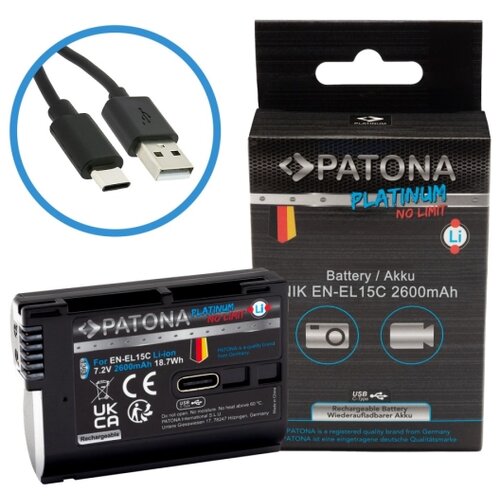 Patona Akumulatorska baterija za Nikon EN-EL15C 2600mAh Li-Ion Platinum USB-C Slike