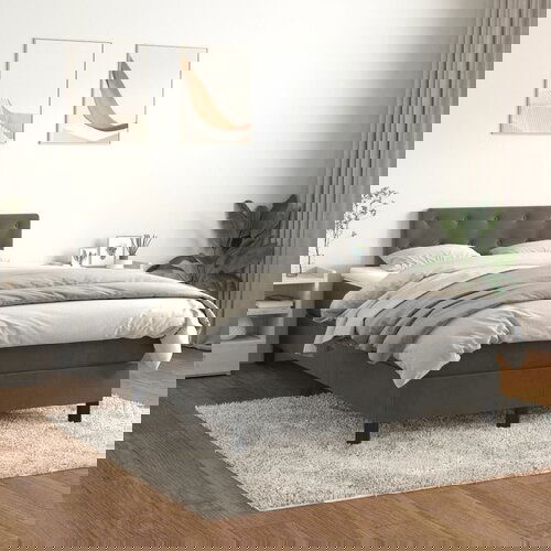 The Living Store Box spring postelja z vzmetnico temno siva 120x200 cm žamet - Box Spring Postelja, (21492273) Slike