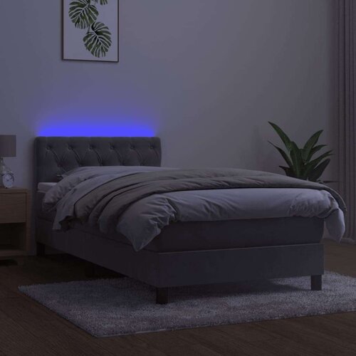  Krevet box spring s madracem LED svjetlosivi 80x200 cm bar&amp;scaron;un Slike