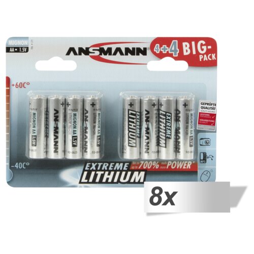 Ansmann 8x 4+4 Extreme Lithium AA Mignon LR 6 Big Pack Cijene