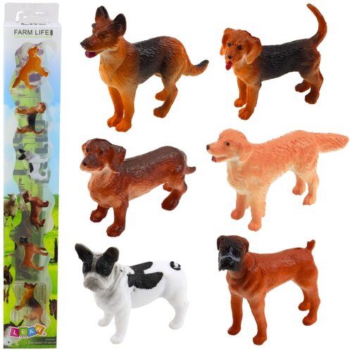  Set of Mini Figures Dogs German Shepherd Dachshund French Bulldog 4cm 6pcs Slike