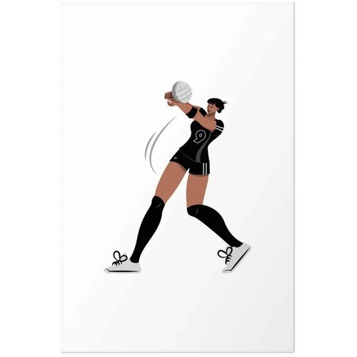  Plakat - Illustration - Female Volleyball Team Player 60x90 Bez okvira s margom Cene