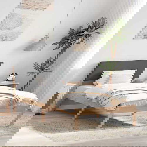 vidaXL Okvir kreveta smeđe i tamnosivo 100 x 200 cm Masivna borovina Cene