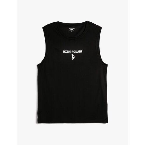 Koton Athletic Singlets with a Relaxed Cut Motto Printed Sleeveless Crew Neck. Slike