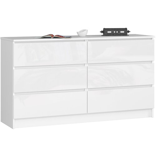 AKORD KOMODA K140 6SZ CLP BELA SJAJ, (21703000) Slike