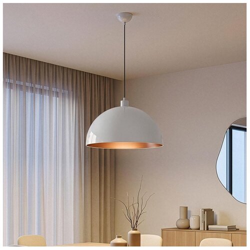 Brilagi LED luster na sajli METALO 1xE27/40W/230V &amp;Oslash; 40 cm bela/bakarna Slike