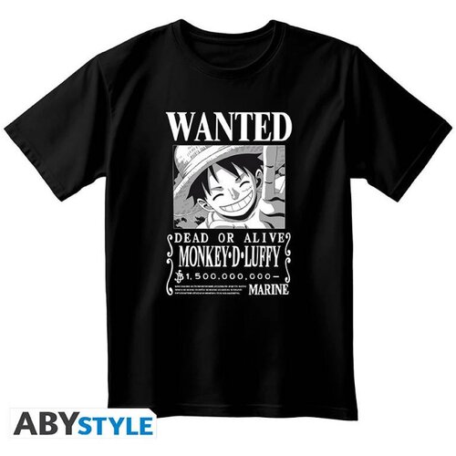 Abystyle Majica One Piece - Wanted Luffy - Unisex - Black - L Cene