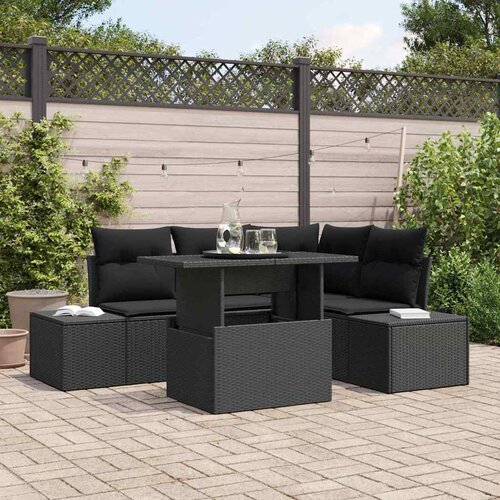  Sjedeća garnitura za vrt 5 kom. Bež poliratan 209 x 154 x 85 cm Slike