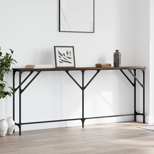  The Living Store Konzolna mizica rjav hrast 180x23x75 cm inženirski les - Konzolna Mizica, (21442434) Slike