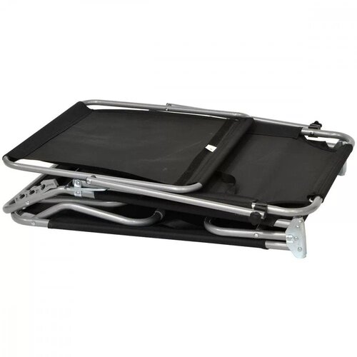 Enero Camp sklopivi kamperski krevet s podesivim naslonom i sjenilom 186 &amp;times; 56 cm &amp;ndash; crni Slike