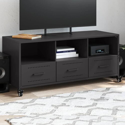 vidaXL TV omarica črna 100,5x39x43,5 cm hladno valjano jeklo Cene