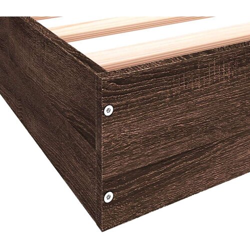 VidaXL Okvir za krevet smeđi hrast 75x190 cm konstruirano drvo Slike
