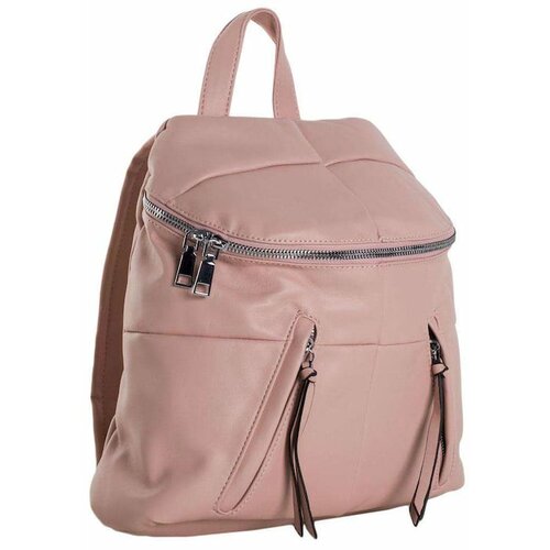 Fashionhunters Light pink quilted eco leather backpack Cene