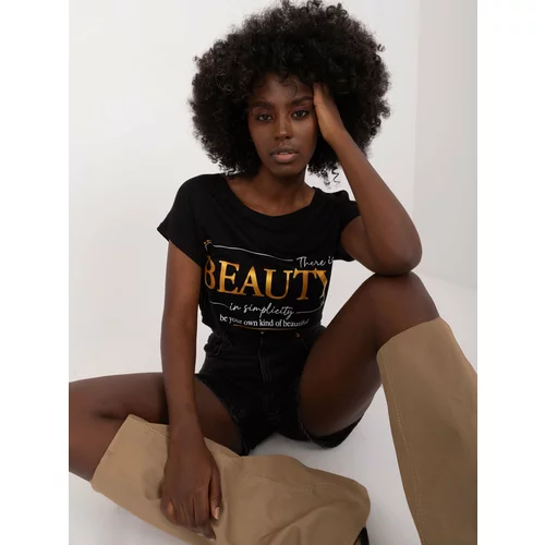 Fashion Hunters Black women's viscose T-shirt SUBLEVEL