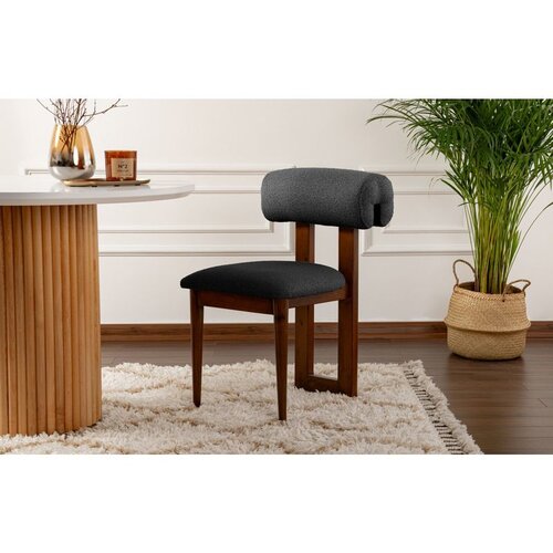 Hanah home stolica natura - walnut, dark grey dark greywalnut chair set (2 pieces) Cene