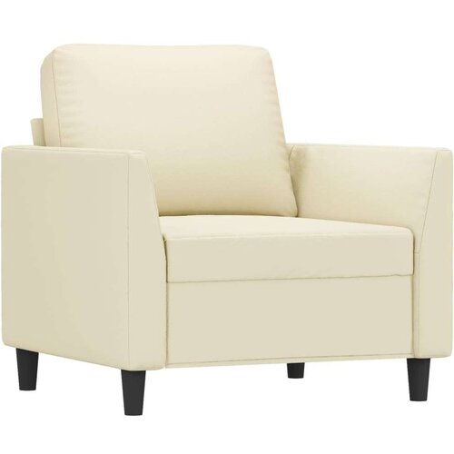  3-dijelni set sofa s jastucima krem od umjetne kože Slike