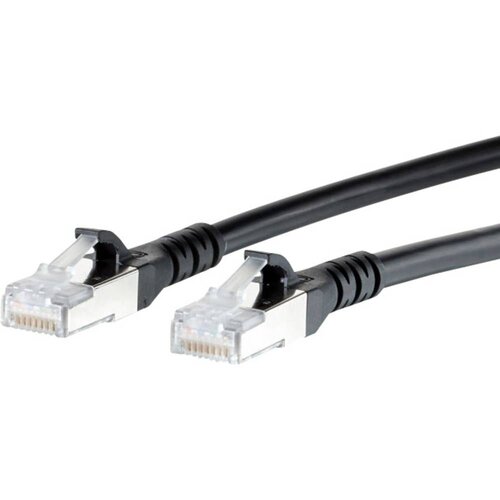 Metz Connect 1308451000-E RJ45 omrežni kabel\, Patch kabel CAT 6a S/FTP 1.00 m črna z za&scaron;čitnim zapornim zatičem 1 kos, (20421732) Cene