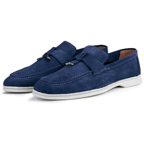 Ducavelli Cerrar Suede Genuine Leather Men's Casual Shoes Loafers Shoes Navy Blue. Slike