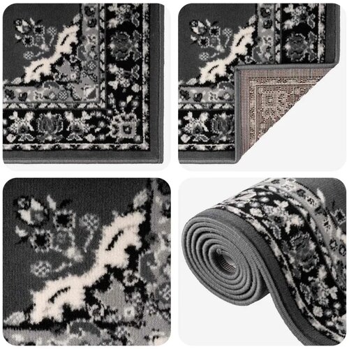  Trkački tepih FLORNES Tkani Sivi uzorak 100 x 150 cm PP 7 mm - Sivi uzorak 100 x 150 cm Slike