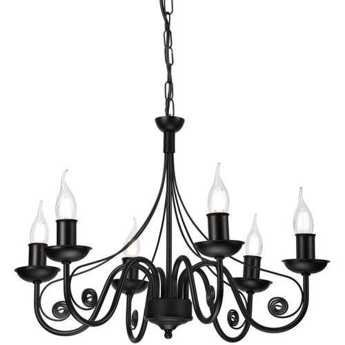  Luster na lancu DONATO 6xE14/40W/230V crna Slike