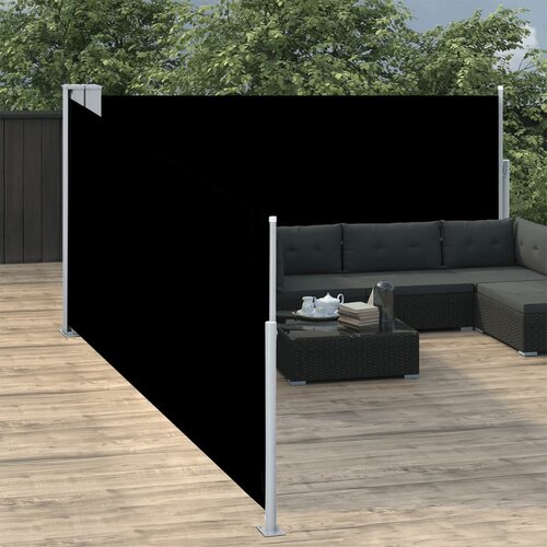 The Living Store Zložljiva stranska tenda črna 100x1000 cm - Stranska Tenda, (21750483) Cene