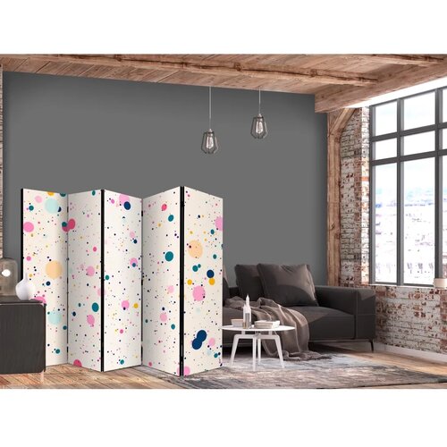  Paravan - Dots - Spots and Splashes Multicolored - Cheerful Pattern on a Light Pink Background 225x172 Jednostrani Cene