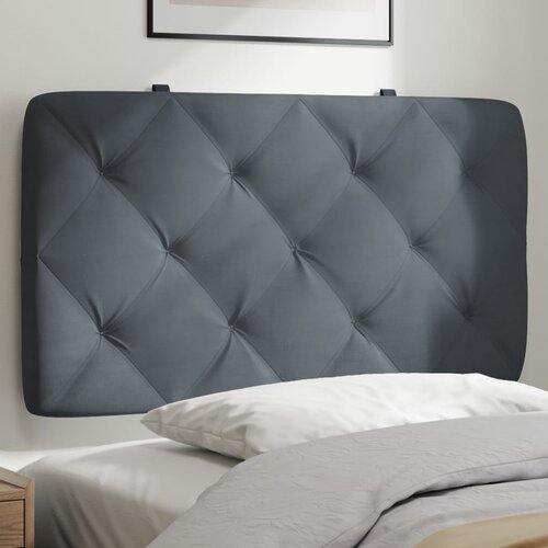 vidaXL Vzglavna stranica temno siva 90 cm žamet Cene