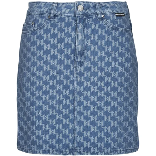 Karl Lagerfeld Krila MONOGRAM JCQ DENIM SKIRT Modra