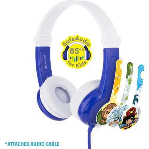 Buddyphones žične naglavne slušalke z mikrofonom CONNECT FOLDBAR modre