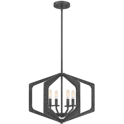 Elstead Lighting Elstead Quoizel Vanguard Viseča stropna svetilka z žičnim okvirjem, stara črna, (22097890) Cene