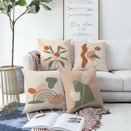 Minimalist Cushion Covers set od 4 ukrasne jastučnice Rainbow, 55 x 55 cm