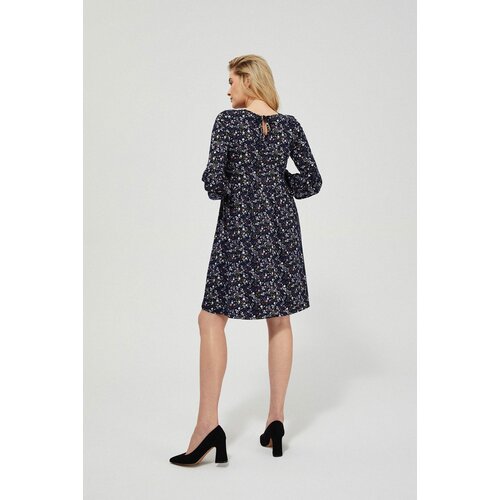 Marisse Knitted Dress With Print L-Su-3422 Navy Cene